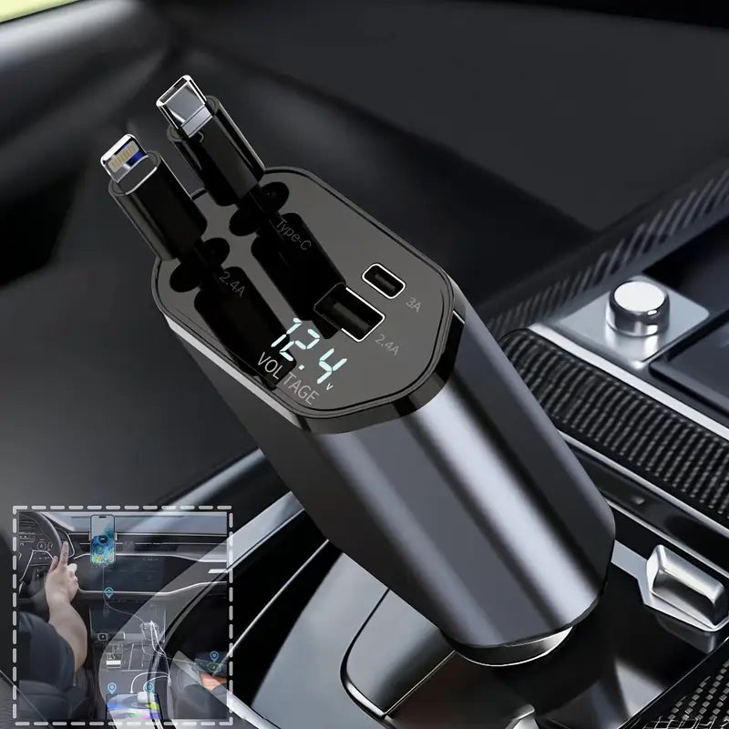 4 in 1 retractable car charger
