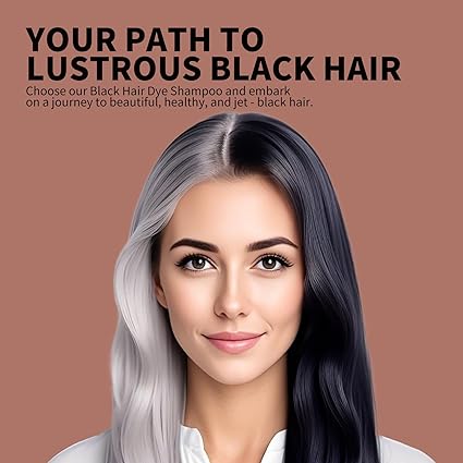 Black Hair Dye Shampoo, 5-in-1