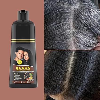 Black Hair Dye Shampoo, 5-in-1