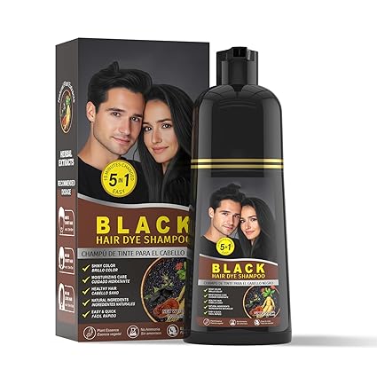 Black Hair Dye Shampoo, 5-in-1