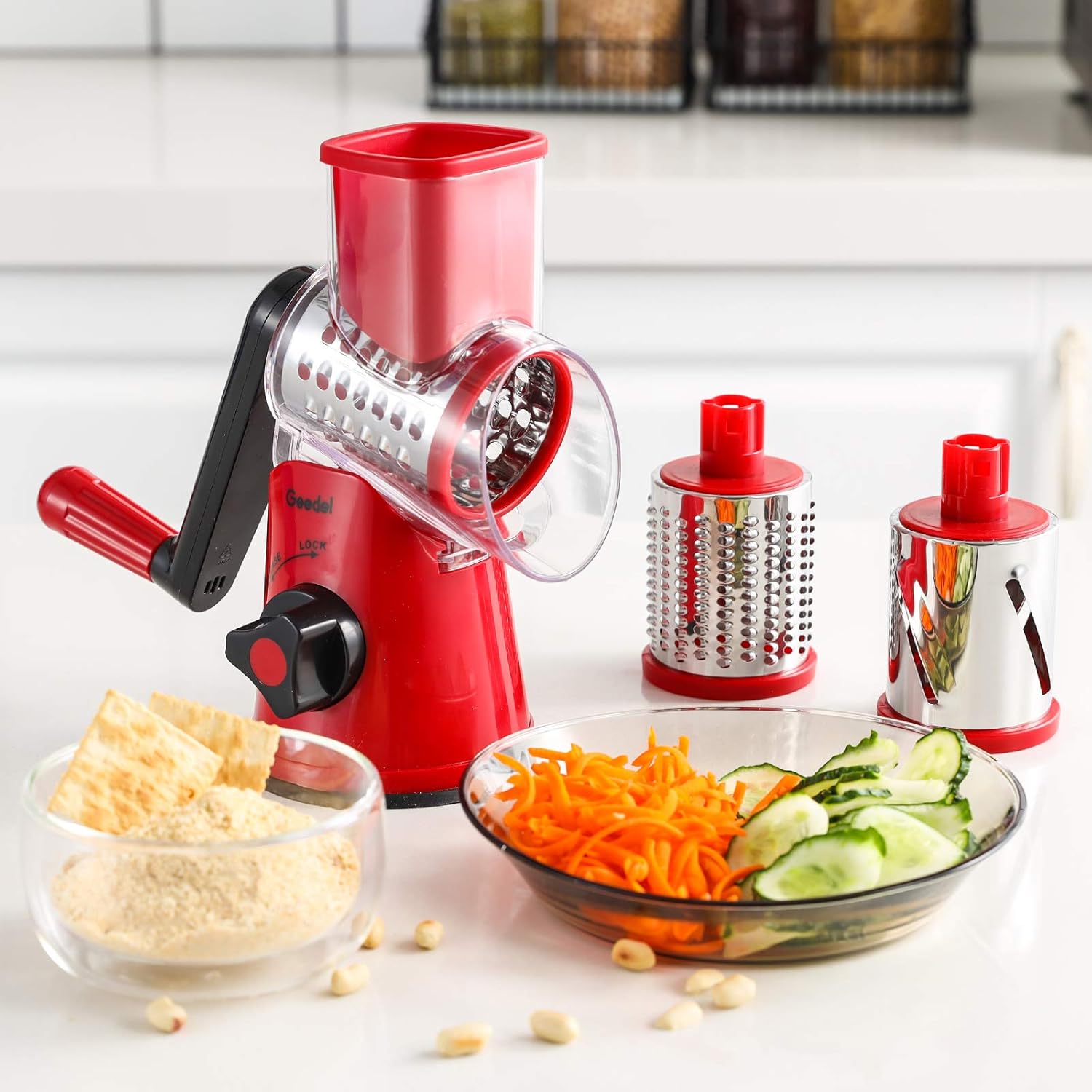 Rotary Cheese Grater with 3 Blades