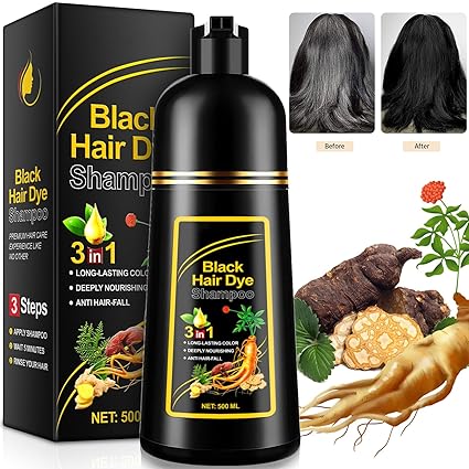 Black Hair Dye Shampoo 3 in 1